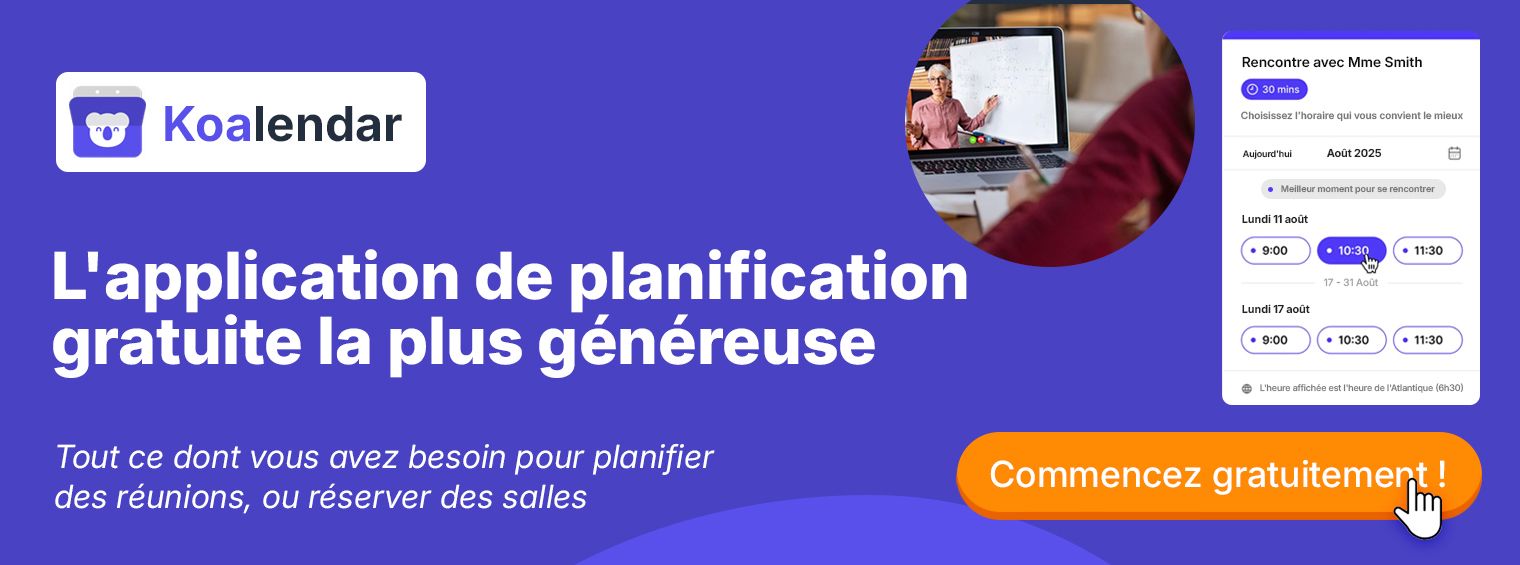 Koalendar est meilleur que When2meet et Doodle